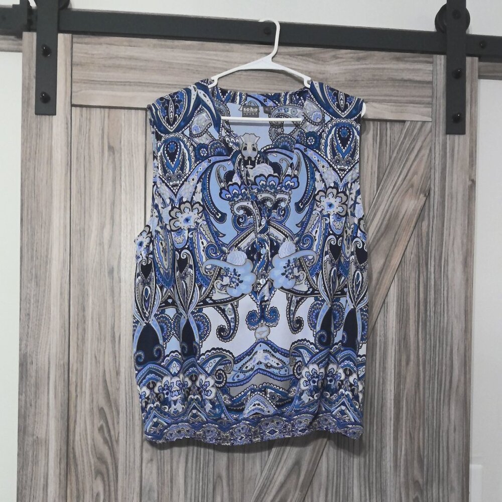 Gently Worn Paisley Blouse with Bubble Hem